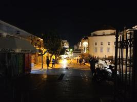 Athens night with Monastiraki square and old Plaka Acropolis hill on foot walking exploring Greece big size high quality prints photo