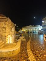 Athens night with Monastiraki square and old Plaka Acropolis hill on foot walking exploring Greece big size high quality prints photo
