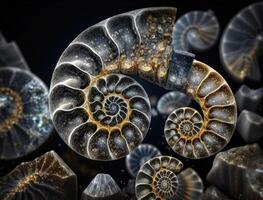 Ammonite fossil background created with technology photo