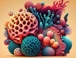 Abstract image featuring a combination of organic and geometric shapes dynamic and energetic background created with technology photo