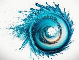 Radial spiral water splash background created with technology photo