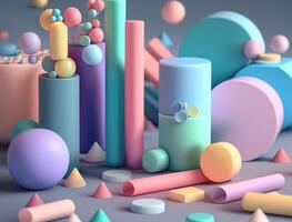 Digital abstract image with a chaotic composition, created using technology photo