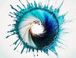 Radial spiral water splash background created with technology photo