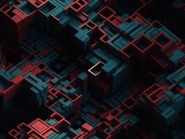 Dark abstract geometric grid pattern Seamless background created with technology photo