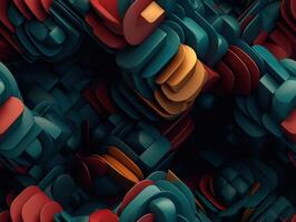 Dark abstract geometric grid pattern Seamless background created with technology photo