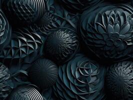 Dark abstract geometric grid pattern Seamless background created with technology photo