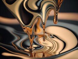 A metallic abstract wavy liquid background technology photo