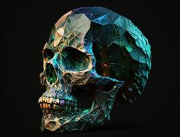 Bismuth skull created with technology photo