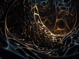 Dark black abstract background An abstract image featuring organic shapes and lines that intersect and overlap created with technology photo
