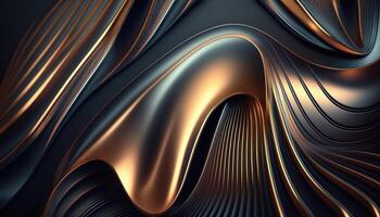 A metallic abstract wavy liquid background technology photo