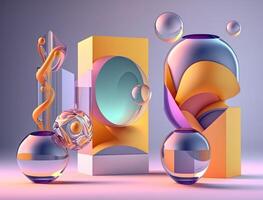 Abstract image featuring a combination of organic and geometric shapes dynamic and energetic background created with technology photo