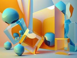 Abstract image featuring a combination of organic and geometric shapes dynamic and energetic background created with technology photo