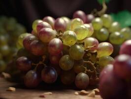 Beautiful organic background of freshly picked grapes created with technology photo