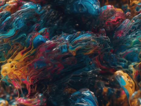 Bright fluid paint pattern Dynamic liquid shapes seamless background created with technology photo