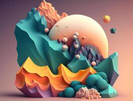 Abstract image featuring a combination of organic and geometric shapes dynamic and energetic background created with technology photo