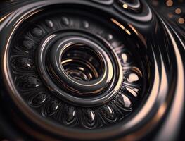 Concentric obsidian rings shapes Abstract geometric background created with technology photo