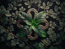 Ethnic celtic ornaments Esoteric vegetal background created with technology photo