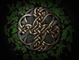 Ethnic celtic ornaments Esoteric vegetal background created with technology photo