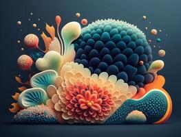 Abstract image featuring a combination of organic and geometric shapes dynamic and energetic background created with technology photo