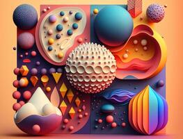 Abstract image featuring a combination of organic and geometric shapes dynamic and energetic background created with technology photo