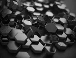 Futuristic hexagonal background Abstract geometric grid pattern created with technology photo