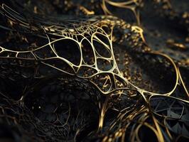 Dark black abstract background An abstract image featuring organic shapes and lines that intersect and overlap created with technology photo