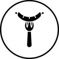 salchicha en tenedor vector icono estilo