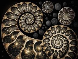 Ammonite fossil background created with technology photo
