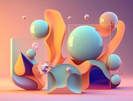 Abstract image featuring a combination of organic and geometric shapes dynamic and energetic background created with technology photo