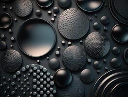 3D Futuristic circles background Abstract geometric grid pattern created with technology photo