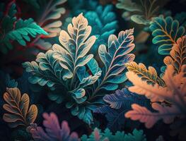 Abstract colorful foliage background created with technology photo