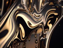 A metallic abstract wavy liquid background technology photo