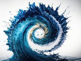 Radial spiral water splash background created with technology photo