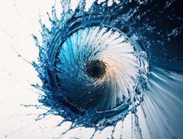 Radial spiral water splash background created with technology photo