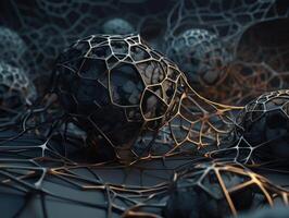 Dark black abstract background An abstract image featuring organic shapes and lines that intersect and overlap created with technology photo