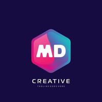 MD initial logo With Colorful template vector. vector