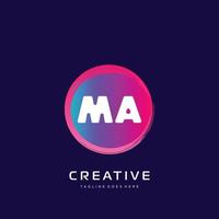 MA initial logo With Colorful template vector. vector