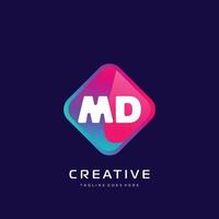 MD initial logo With Colorful template vector. vector