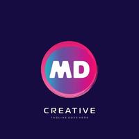 MD initial logo With Colorful template vector. vector