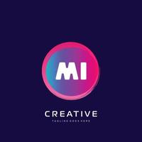 MI initial logo With Colorful template vector. vector