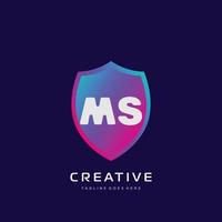 MS initial logo With Colorful template vector. vector