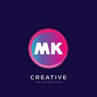 MK initial logo With Colorful template vector. vector