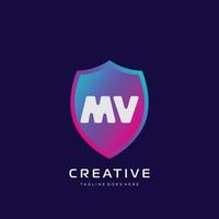 MV initial logo With Colorful template vector. vector