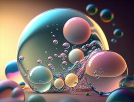 Colorful balls Dynamic liquid shapes background created with technology photo