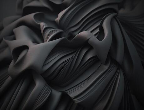 Lines and folds of fabric in dark metallic tones created with technology photo