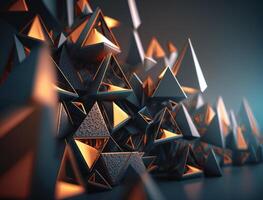 Futuristic triangles background Abstract geometric pattern created with technology photo