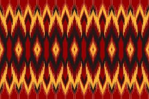 Carpet ikat red pattern art. Geometric ethnic ikat seamless pattern in tribal. American and Mexican style. vector