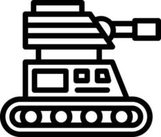 Ejército tanque vector icono estilo