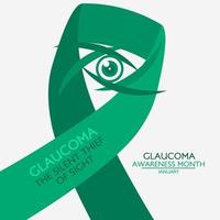 Glaucoma awareness month vector banner. Medical poster with text