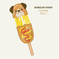 Korean corndog. Vector file